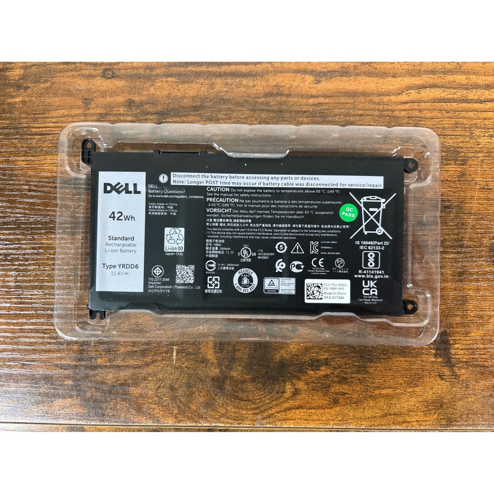 Dell YRDD6 42Wh 11.4V 3-Cell Laptop Battery Inspiron 5480 5482 5591 5593 Vostro